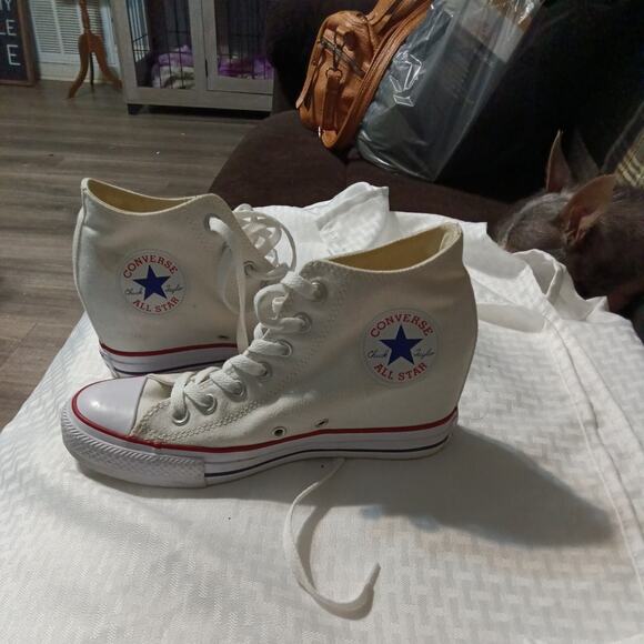 Converse Womens Chuck Taylor All Star High Top Shoes Size 8.5 Optic White - Picture 2 of 8